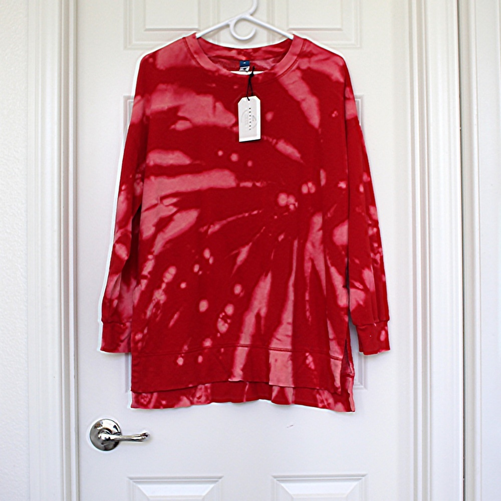 Handmade tie dye Old Navy tunic crew neck sweatshirt by Hue Revival